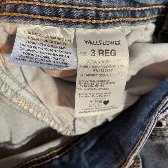 Wallflower Womens Ultra Fit Skinny Denim Blue Jeans Junior Size 3 Regular u - Picture 3 of 8